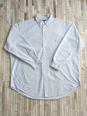 Polo Ralph Lauren Men's 17 1/2-34 Yarmouth 100% Cotton Stripes Oxford Shirt